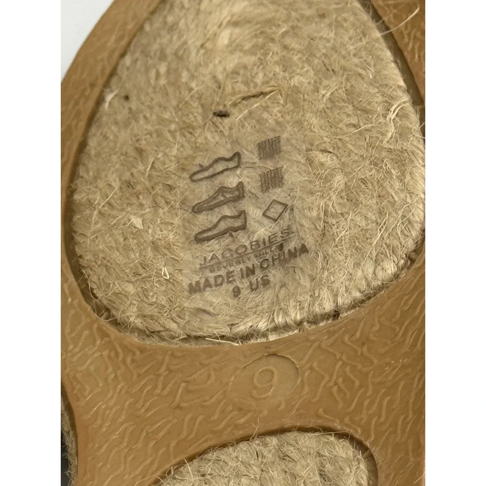 Jacobies Zuri Espadrille Slip On Shoes Womens 9 White Rhinestone Casual NWB